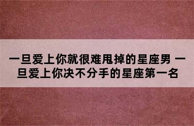 一旦爱上你就很难甩掉的星座男 一旦爱上你决不分手的星座第一名